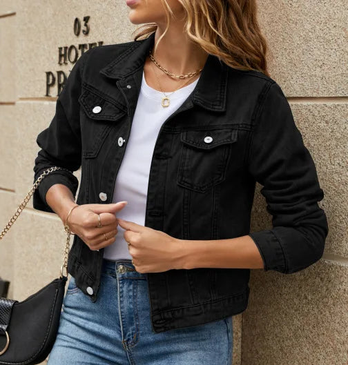 2025 Fashion Slim Fit Lapel Denim Jacket Europe and America