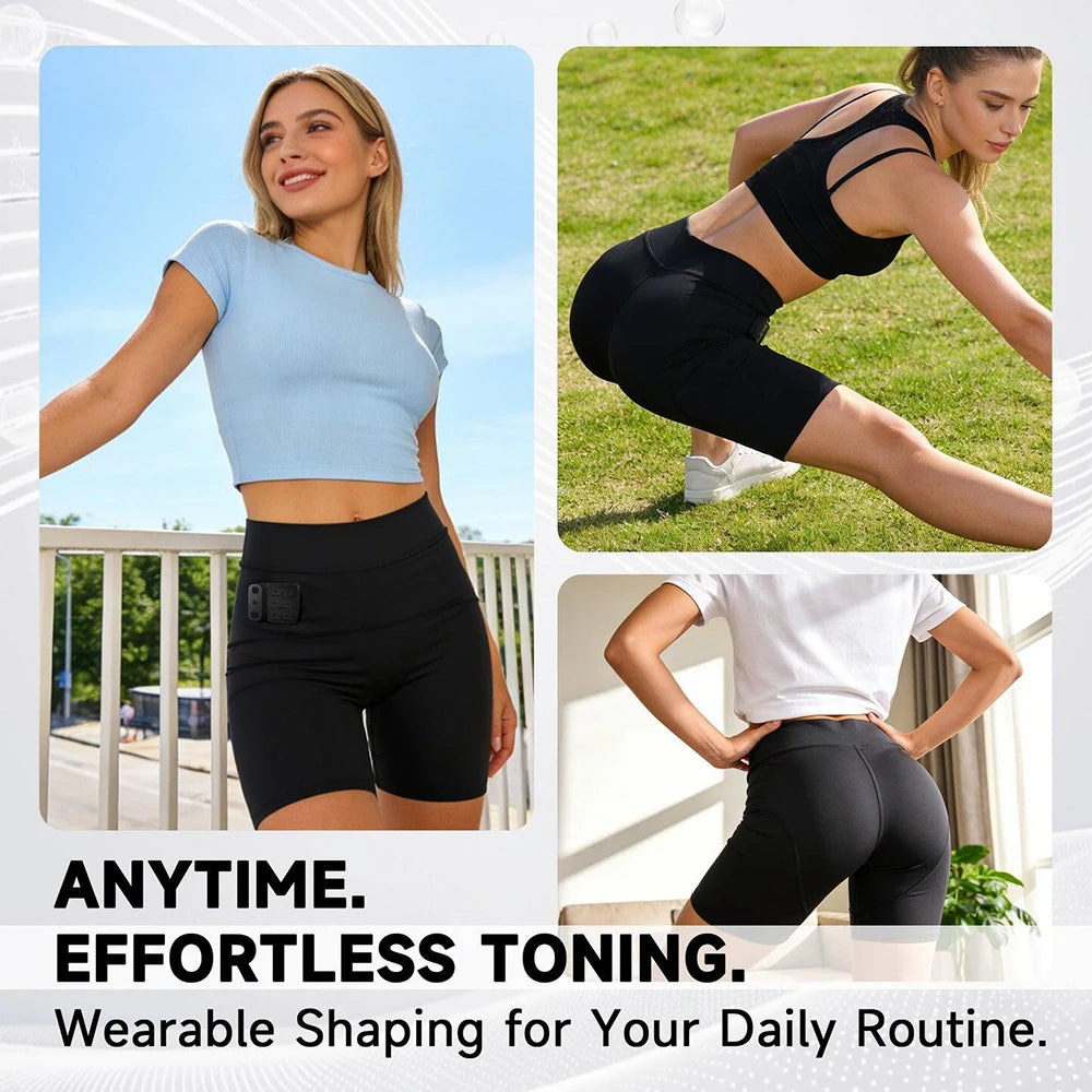 EMS Workout Shorts Electric Muscle Stimulator Yoga & Fitness Pants for Glutes Abdomen Pelvic Floor Training Body Sculpting Wear