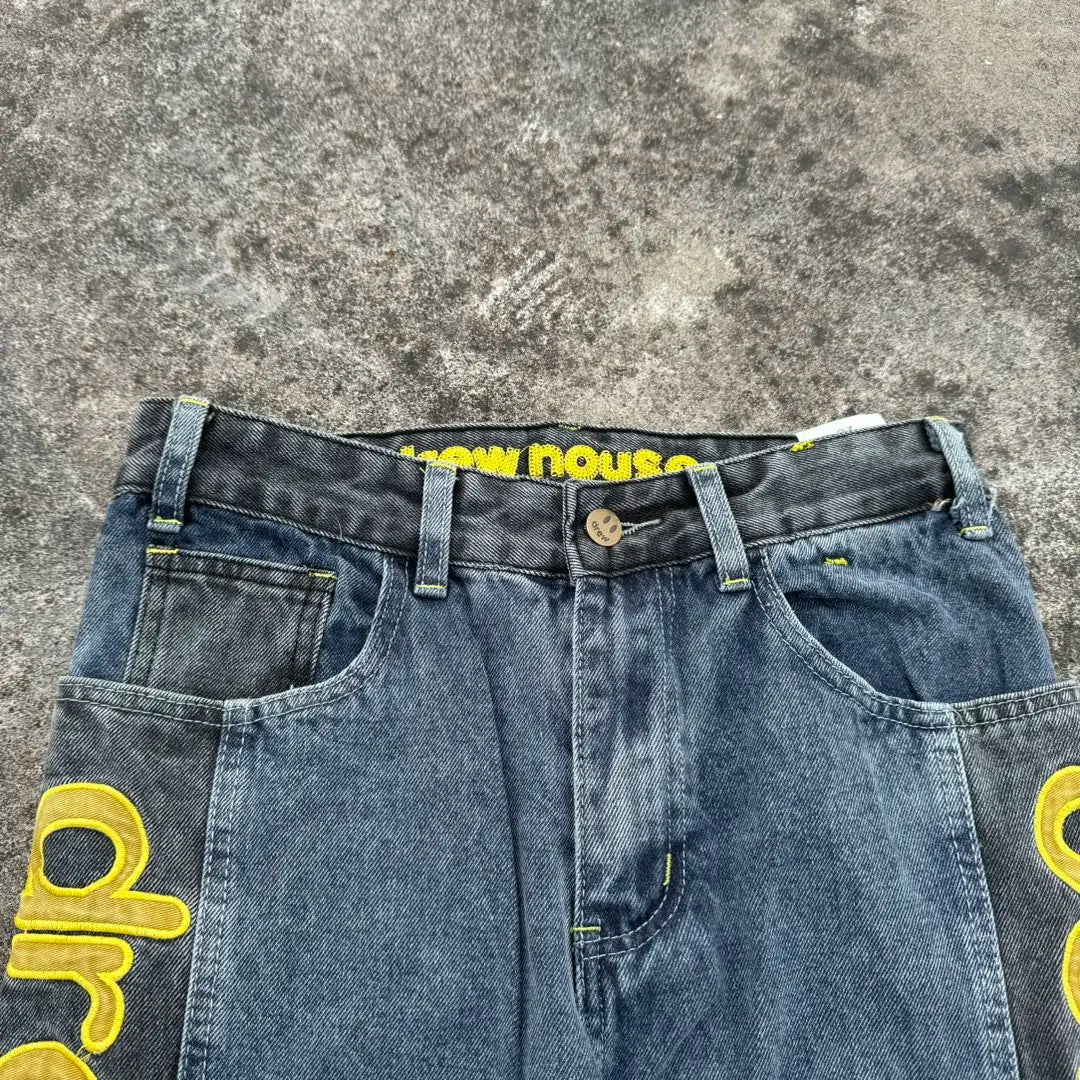 Drew House The denim fabric is stitched with a special style of patchwork design jeans for men and women casual ropa hombre