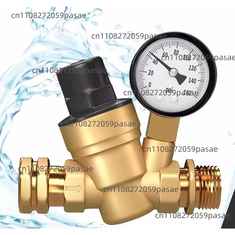 Hydraulic reducer with meter and intake screen filter for RV