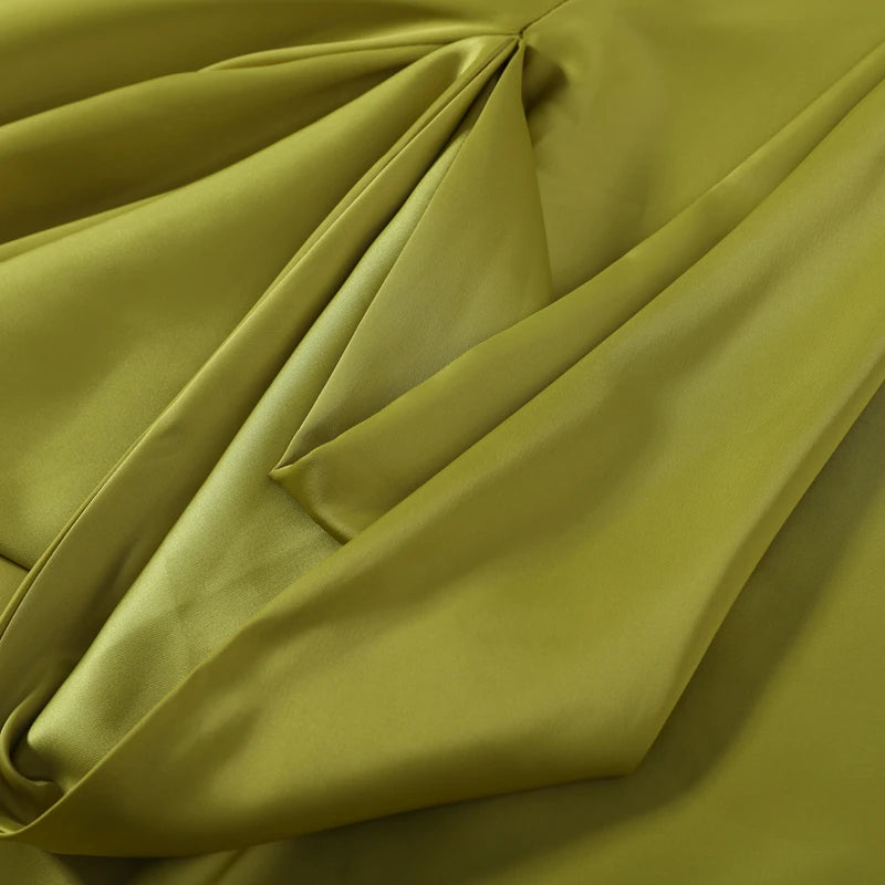 Backless Women Dress Satin Spaghetti Strap Maxi Dresses Back Tail Cowl Drape Front Neck Side Split Hem Elegant Evening Bodycon