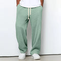 Men's Sweatpants 2026 New Men's Waffle Knit Sweatpants Loose Fit Joggers Casual Trousers Straight Leg Wide Leg Lounge Pants