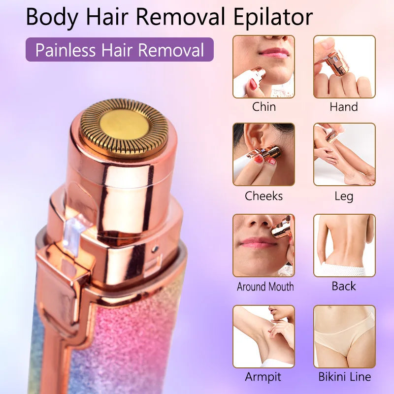 2 in 1 Rechargeable Electric Eyebrow Trimmer Lady Shaver Women Epilator Facial Hair Remover Pen Size Female Hair Shaving Razor