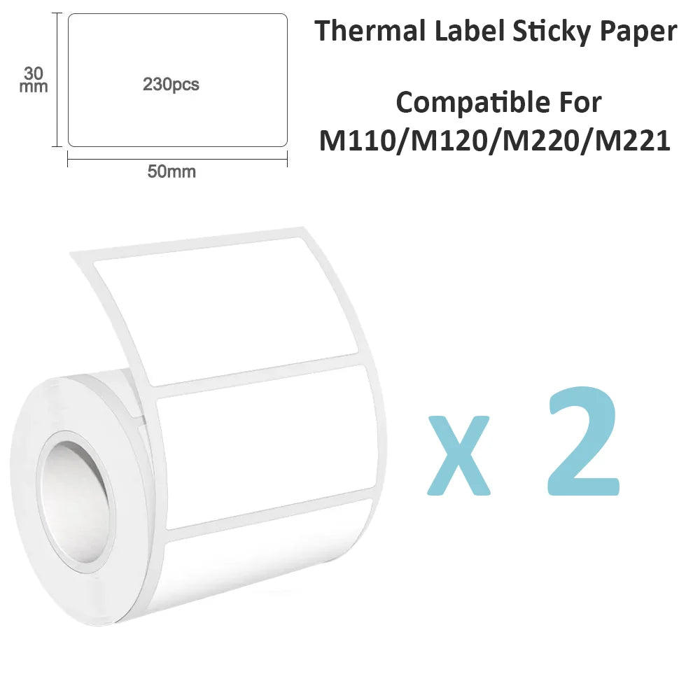 White Thermal Label Paper, Printing, Multi-Purpose Thermal Label Paper, Suitable for Folder Organization, 230 Sheets Per Rolls
