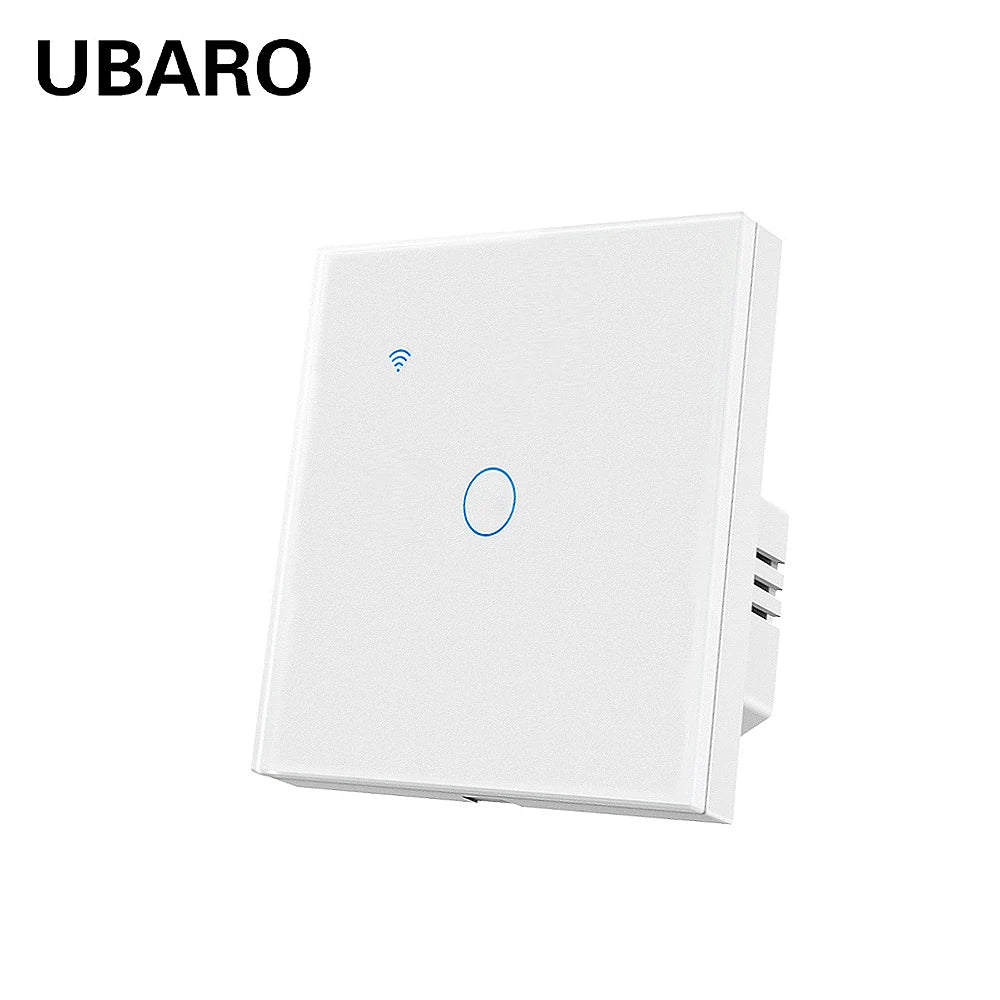 UBARO EU Standard 2 Way Wifi Smart Wall Switch Multi Control Voice Timer Sharing Function Works With Tuya App Home Improvemet