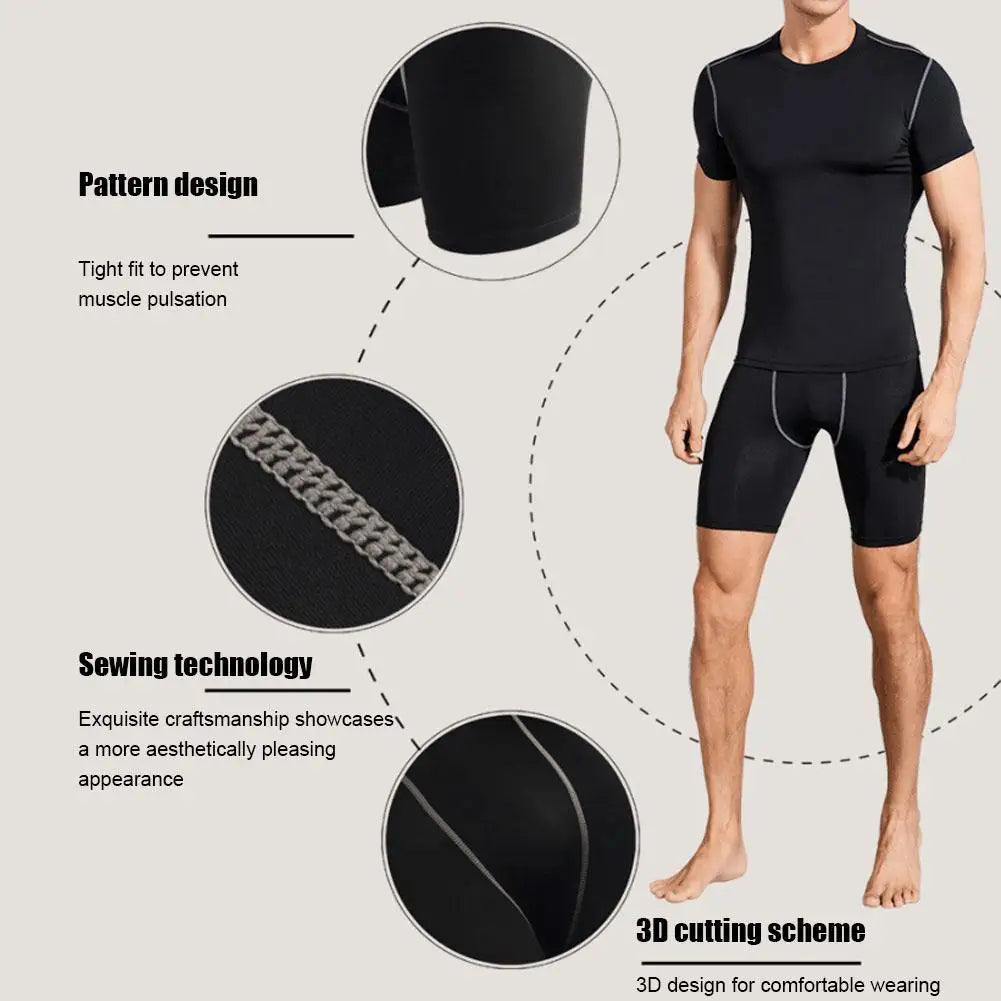 High Performance Men's Compression Shorts With Pocket - Quick Dry Breathable Stretchy Base Layer For Cycling Sports Gym