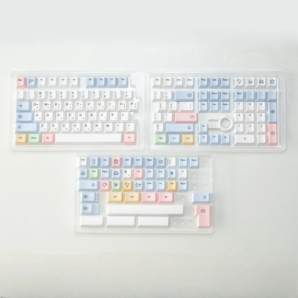 Chalk Keycaps 151 Keys Big Set Cherry Profile JCM Pbt EN/KR Split Alice 7u Space Bars For Mechanical Keyboard HI75 Wooting