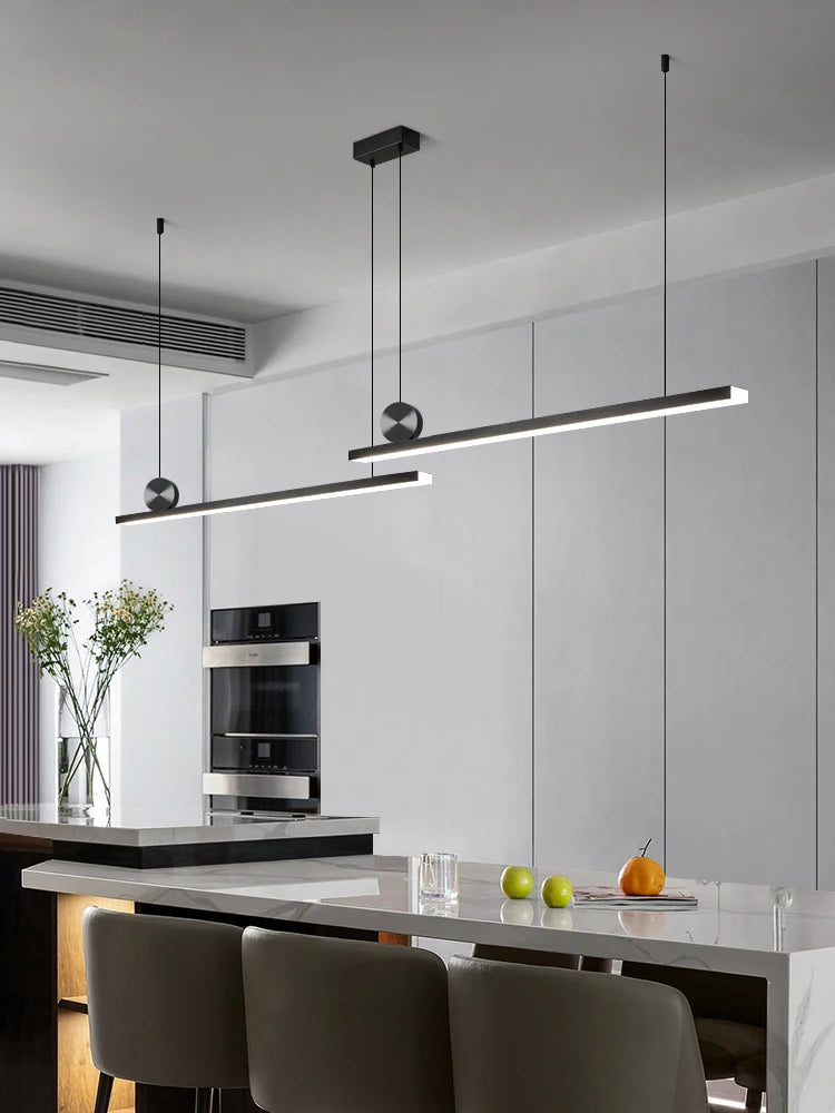 LED Restaurant Chandelier Modern Minimalist Kitchen Ceiling Light Dining Table Pendent Lamp Bar Pendant Light Indoor Lighting