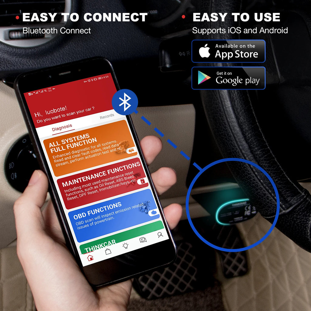 2026 THINKCAR New Thinkdiag ALL System Car Diagnostic Tools ECU Coding Active Test 16 Reset 1 Year Free OBD2 Scanner Code Reader