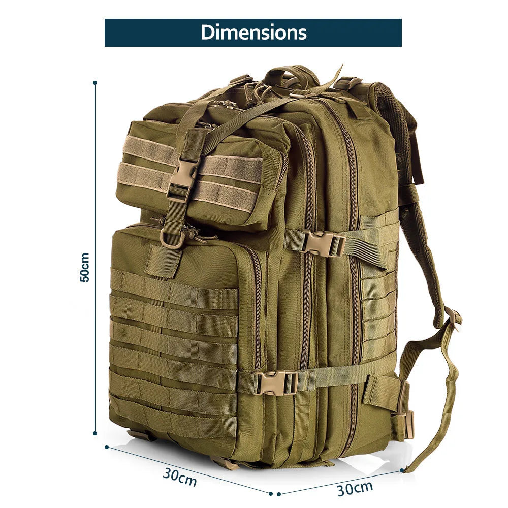 50 Liters Outdoor Tactical Dual Shoulder Large 3P Backpack Backcountry Cycling Sports Backpack Travel Attack Camouflage Multi-Fu