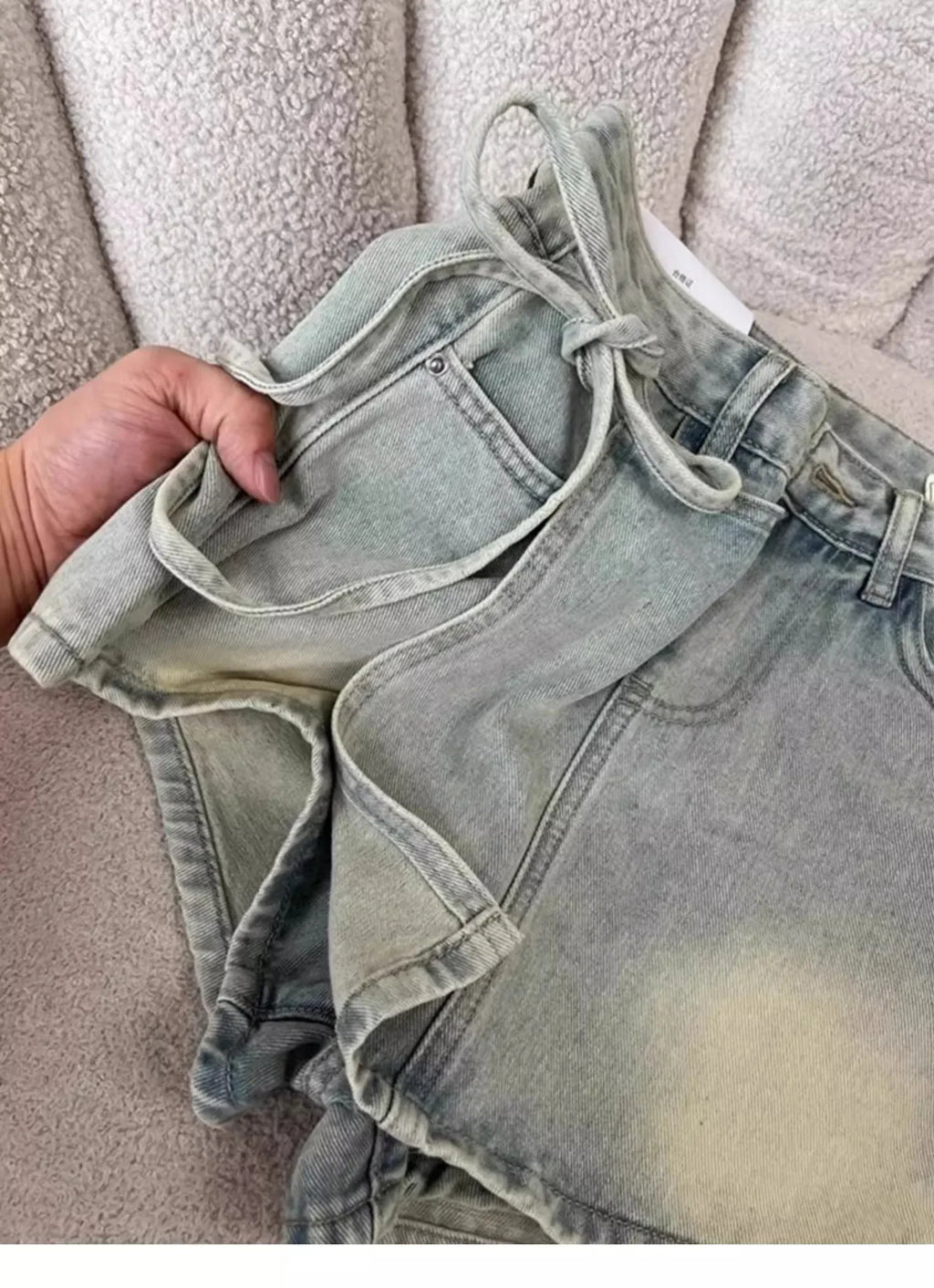 Retro denim skirt women's summer new high-waisted hip-wrapped a-word short skirt pants