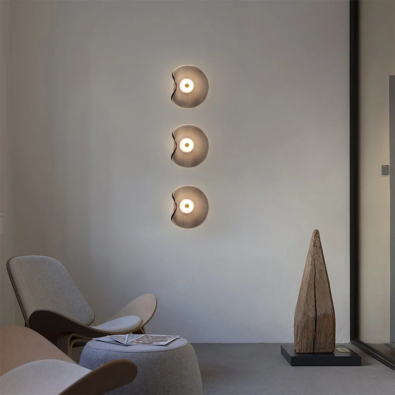 Light Luxury Postmodern Glass Wall Lamps Irregular Round Glass Minimalist Nordic Living Room Corridor Bedroom Bedside Wall Light