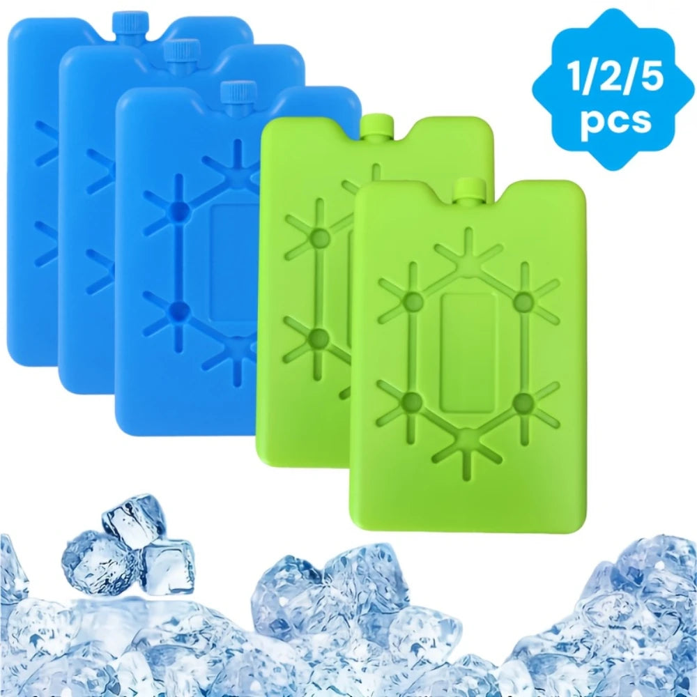 Reusable Ice Packs in Green And Blue, Ultra-Thin And Durable, Perfect for Lunch Boxes, Coolers, Picnics, And Outdoor Adventures