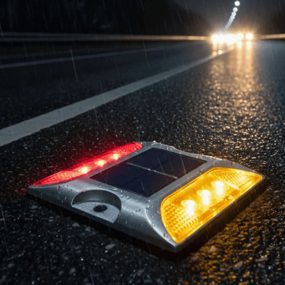 Solar Powered Solar Road Stud Light Outdoor Lighting Durable LED Ground Light Flashing Reflective Traffic Marker Light Garden