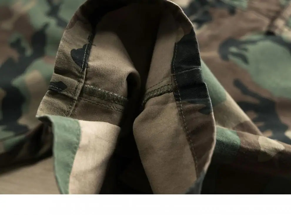 Men's Summer Camouflage Shorts Casual Khaki American Style Floral Pattern Slim Fit Five-Quarter Pants Loose Workwear Trousers