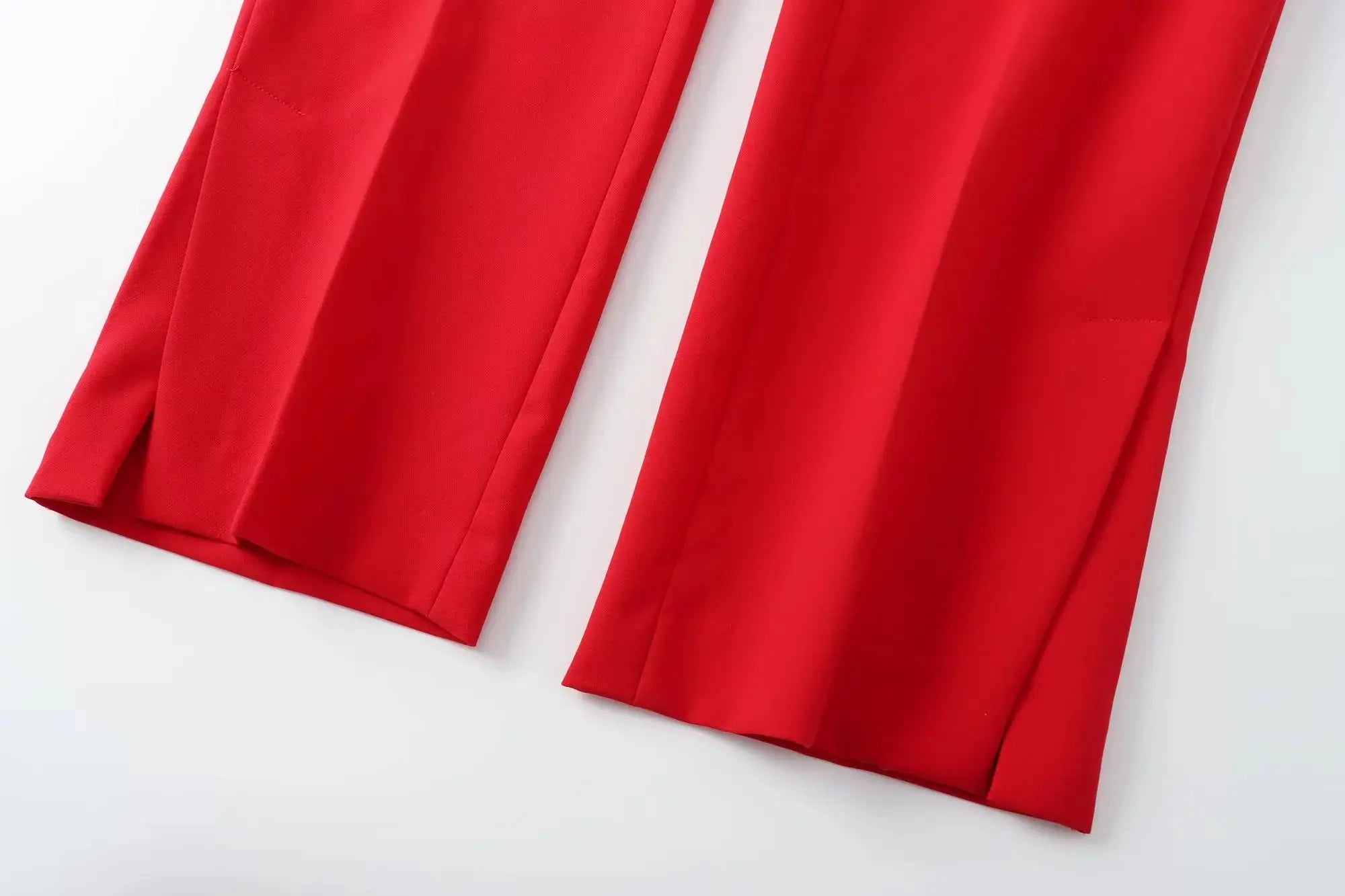 Women 2 Pieces Sets New Fashion Office Vest Top+Split Straight Leg Pants Women's Suit Formal Two Piece Set Women Outfit