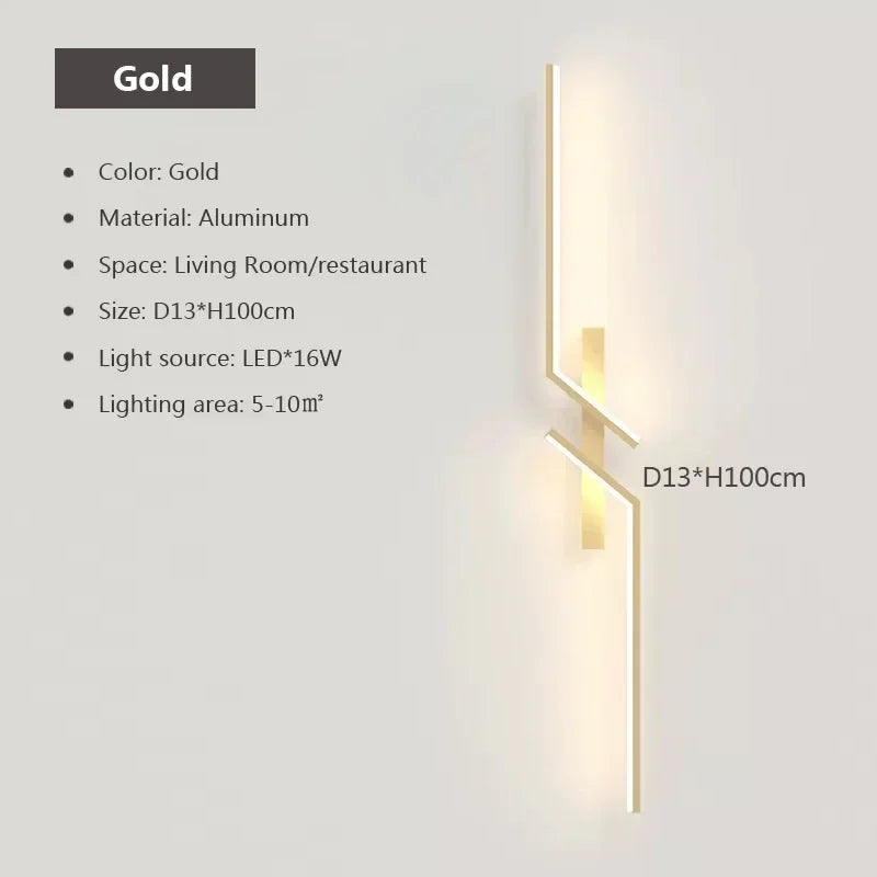 LED Wall Light Modern Minimalist Strip Lighting for Bedroom Bedside Living Room TV Backlight Sofa Decor Wall Sconce Ambient Lamp