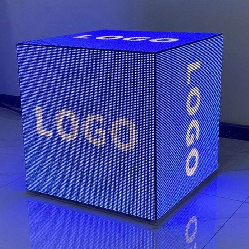 Cube Screen Indoor/Outdoor Electronic Advertising Display with  Hanging Side Seat Mounting Option