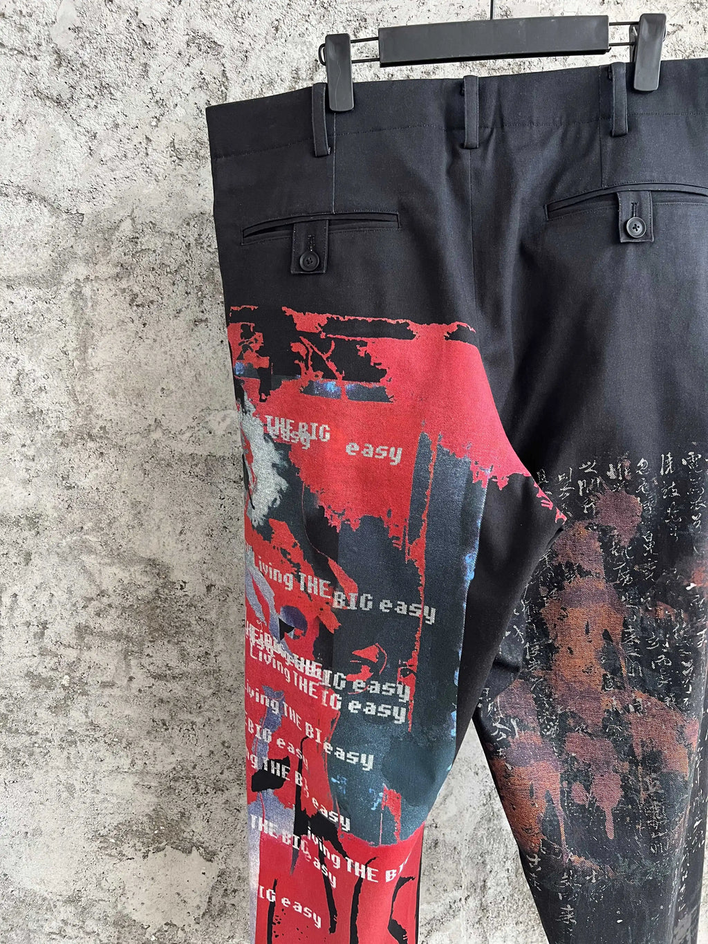 TOP-YAMAMOTO pure cotton printed wide-leg pants