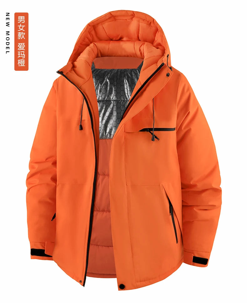 Men's Jacket Stand Collar Stamp Mens Parka Winter New Down Jacket Fleece Warm Jackets Men Business Leisure Coat Baseball Coats