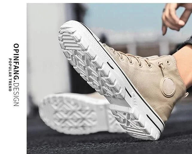 Men's High Top Sneakers 2025 New Canvas Shoes Fashion Male High Top Casual Skateboarding Vulcanized Shoes Brand Comfort Sneakers