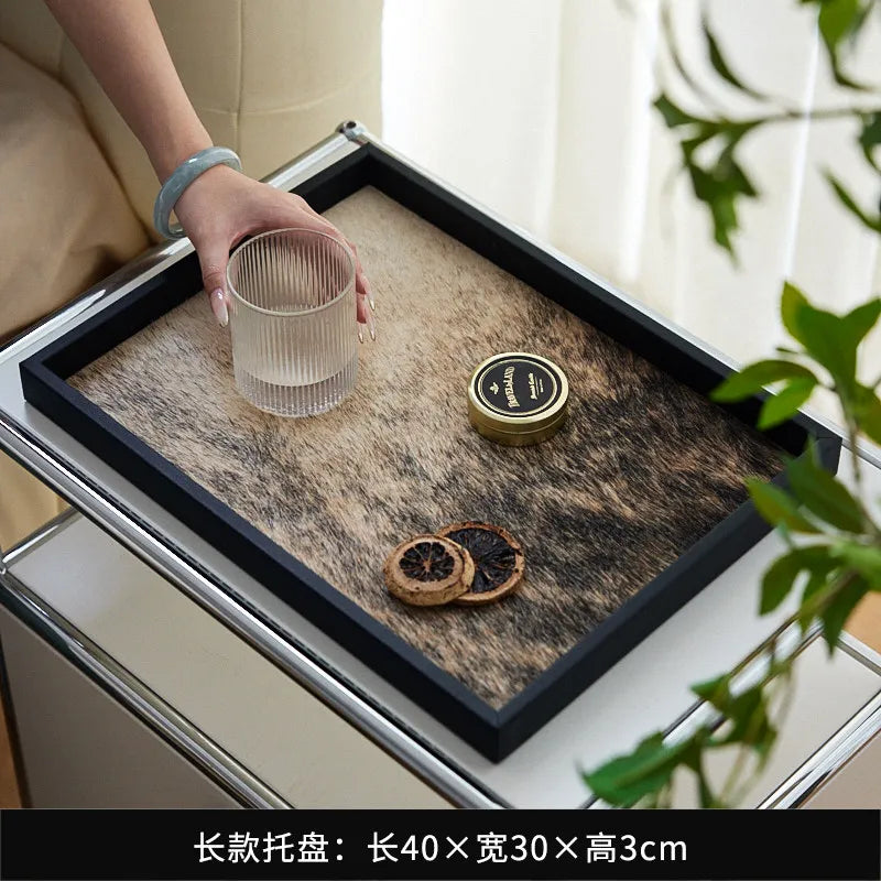 Medieval Horsehair Wooden Trays Light Luxury High Aromatherapy Entrance Trays Jewelry Exquisite Home Accessories Dienblad XYTP40