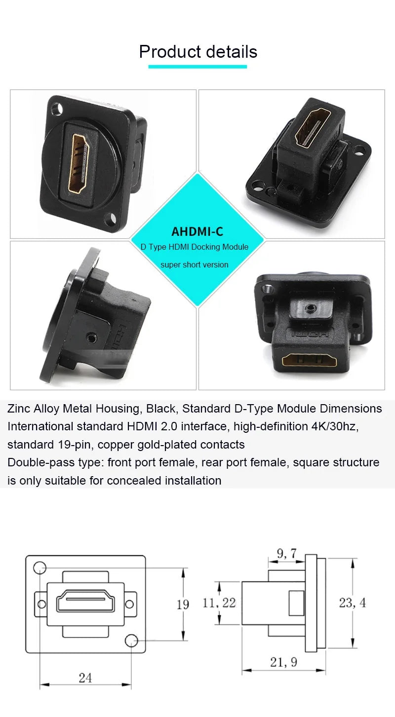 D-type Multifunctional Data Module 86 Panel audio video socket XLR VGA BNC RJ45 RJ11 Jack 3.5/6.35 RCA USB3.0 TypeC Connector