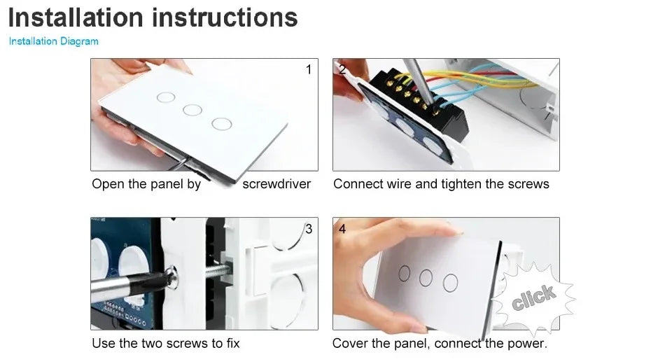 New Livolo US/AU Fashion Electrical Touch Screen Switches 1 Gang 2 Way Wall Light Switch Tempered Crystal Glass Panel,110V-240V