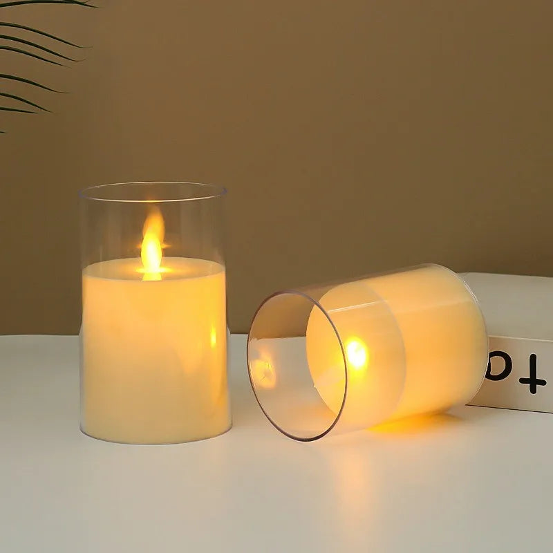 LED Candle Lights Indoor Atmosphere Desktop Ornaments Christmas Halloween Birthday Restaurant Room Decoration Lighting Fixtures