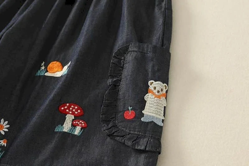Denim Shorts Women Summer Wear Vintage Drawstring Elastic Waist Ruffle Wide Leg Pants Casual Loose Jean Shorts Women Clothing