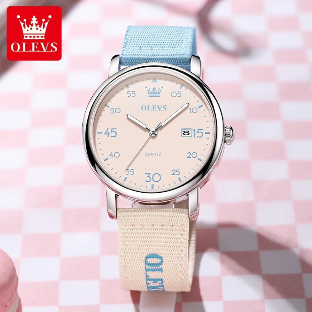 OLEVS 2997 Original Quartz Movement Student Fashion Watch Calendar Digital Dial Night Light Function 30m Waterproof Watch