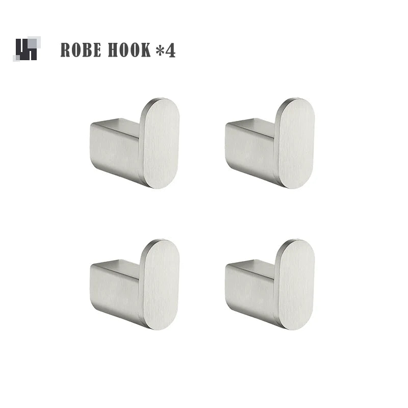 Bathroom Hardware Set Stainless Steel Bathroom Accessories Set Wall Mounted Towel Bar Towel Ring Toilet Paper Roll Holder Set