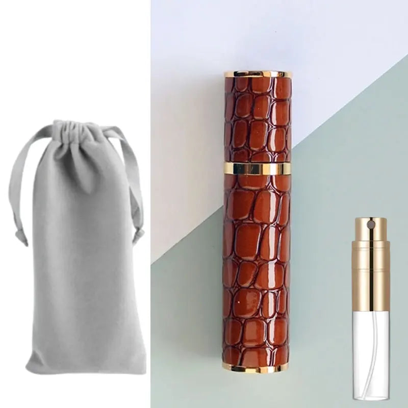10ml Crocodile Luxury Leather Glass Perfume Spray Bottle Mini Refillable Perfume Atomizer Portable Empty Traveling Refill Bottle