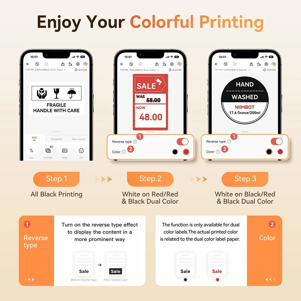 300dpi Portable Niimbot B1 PRO Wireless Label Printer Adhesive Sticker Labeling Machine DIY 20-50mm Labels Maker for Office Home