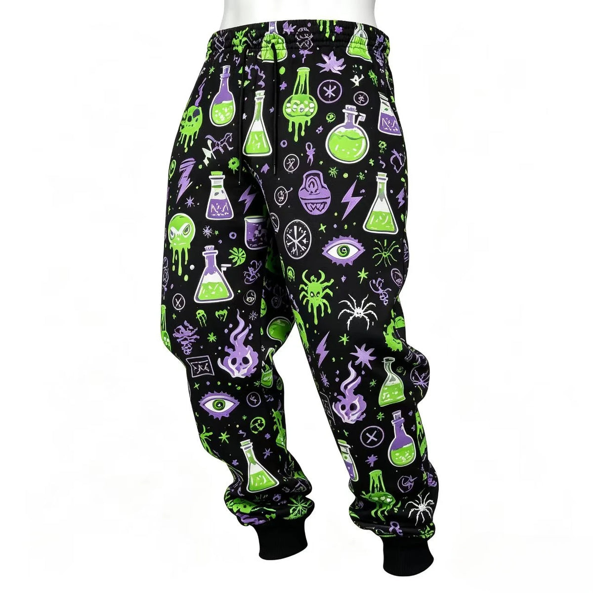 Halloween  new men's printed sweatpants, teens joggers, comfortable loose fit drawstring pants, unisex fashionable casual pants