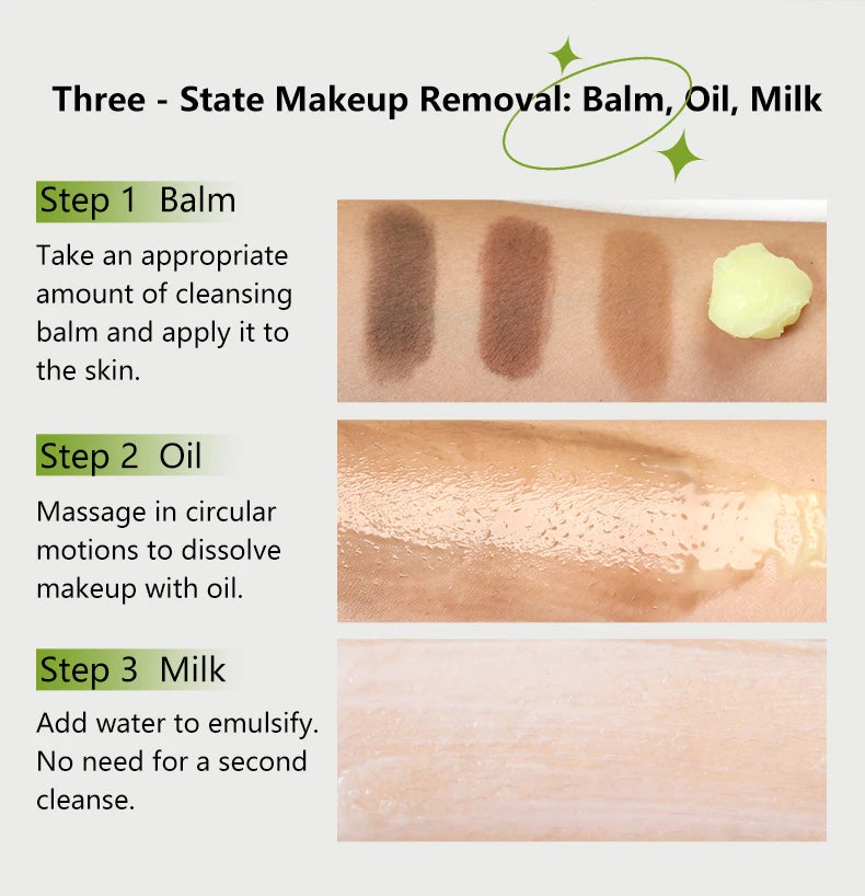 Makeup remover cream deeply cleanses the face, eyes, and lips with a gentle and non irritating makeup remover oil