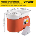 SucceBuy Electric Pottery Wheel Machine 28cm 350W Manual Handle Foot Pedal for School Ceramic Clay Working Forming DIY Art Craft