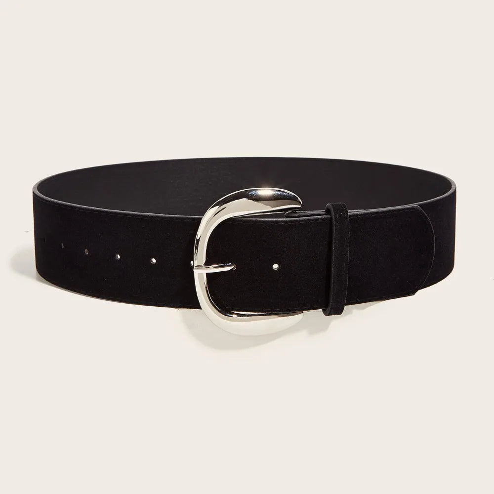 Maillard Styles Suede Leather Wide Belt Luxury Design Trendy Pin Buckle Waistband Versatile Casual Trouser Dress Belts Gifts