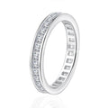 NeeTim Full Princess Cut Moissanite Ring for Women 925 Sterling Silver Sparkling Engagement Wedding Rings Fine Jewelry Bands