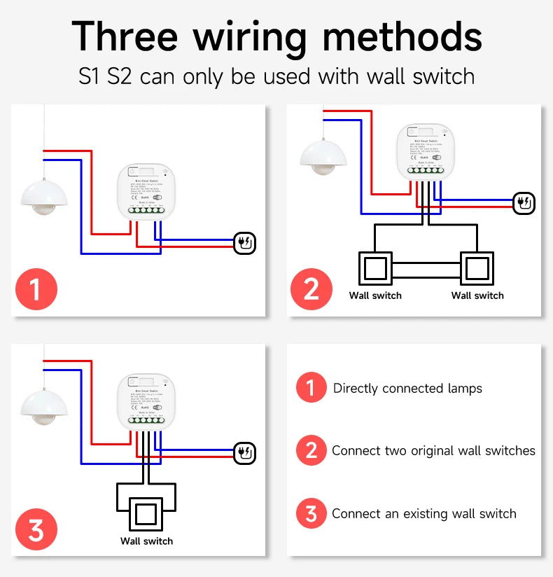 Outdoor Waterproof Smart Light Switch 1/2/3 Gang Tuya WiFi Self Powered No Battery Required with App & Voice Remote Control