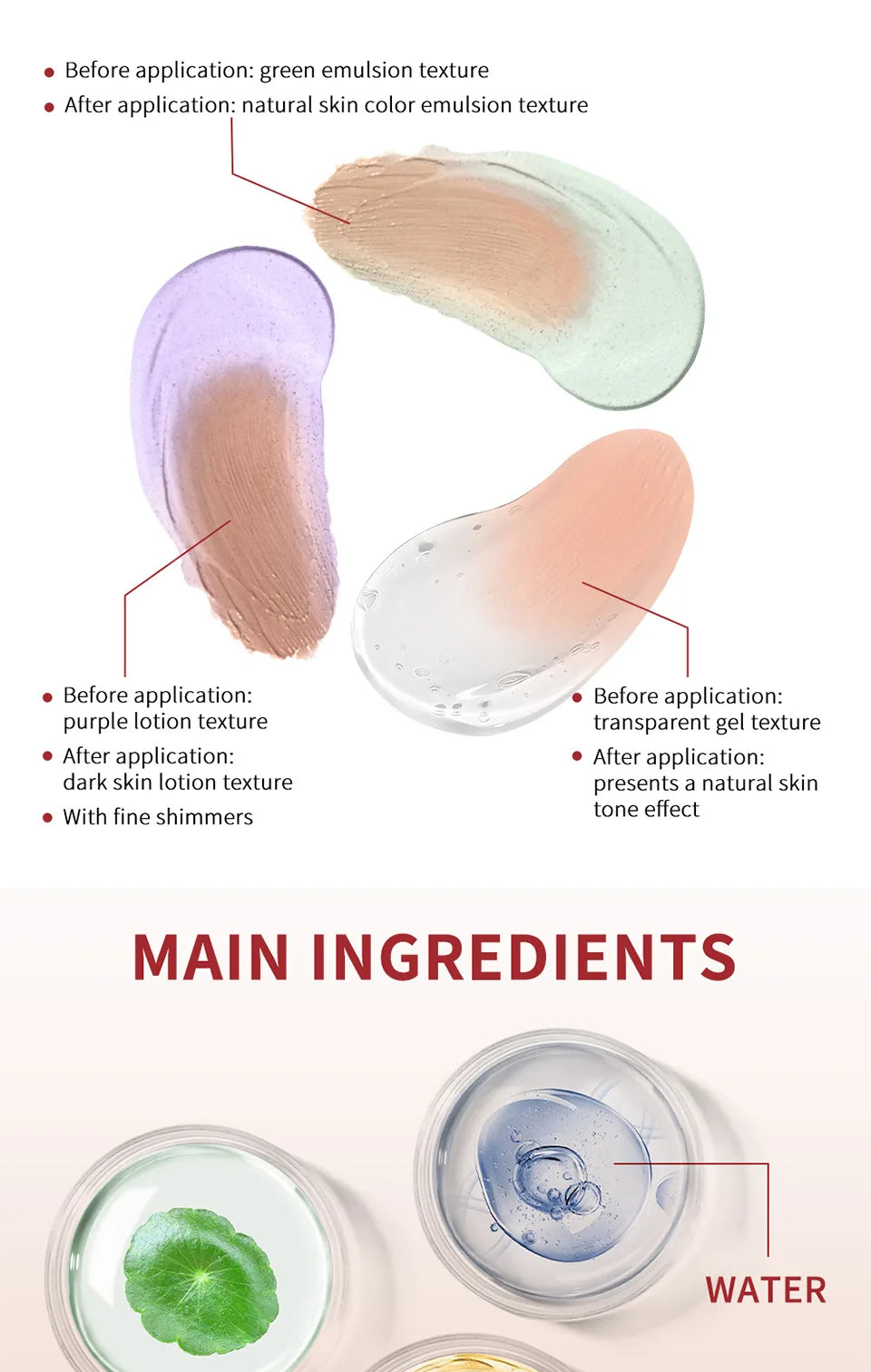 Lakerain Centella Color Changing CC Cream High Coverage Moisturizing Liquid Foundation Korean Face Base Makeup
