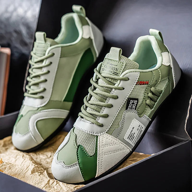 Men's Trendy Black and Gray Color-Blocked Mesh Breathable Casual Sports Shoes, Summer Thin Retro Forrest Gump Shoes, Lightweight Soft-Soled Shock-Absorbing Non-Slip Versatile Wear-Resistant Men's Shoes
