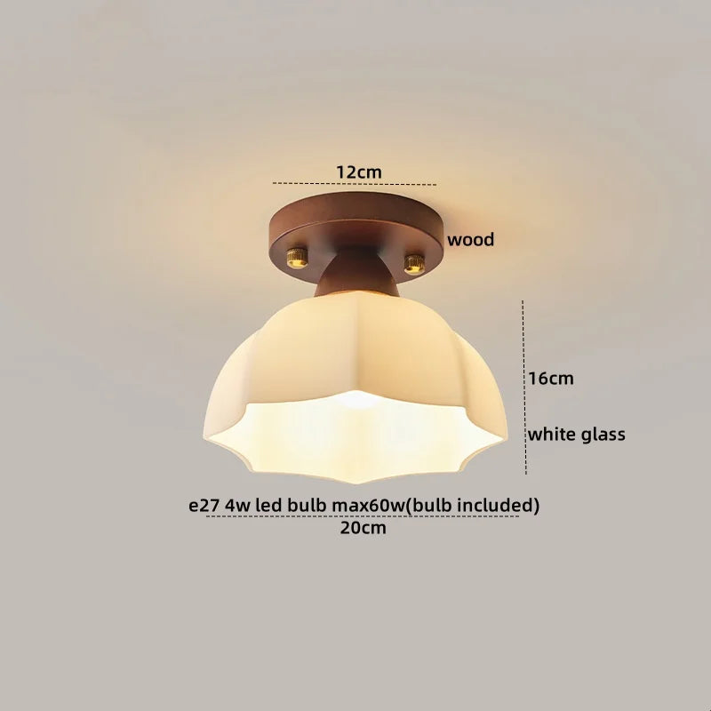 IWHD Walnut Copper LED Ceiling Lights Decoration Aisle Corridor Living Room Light Home Lighting Modern Ceiling lamp Luminaria