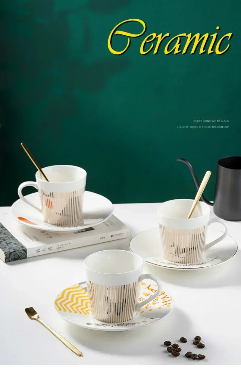 New Dynamic Mirror Reflection Cup Mug 250~300ml Home Drinkware Creative Ceramic Anamorphic Cup Coffee Tea Set Interesting Gift