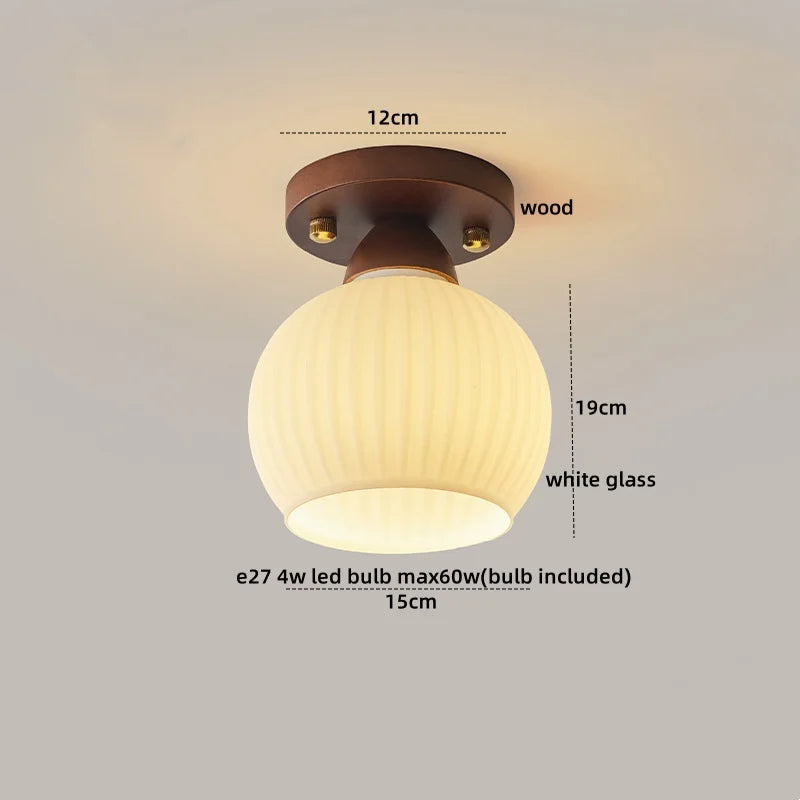 IWHD Walnut Copper LED Ceiling Lights Decoration Aisle Corridor Living Room Light Home Lighting Modern Ceiling lamp Luminaria