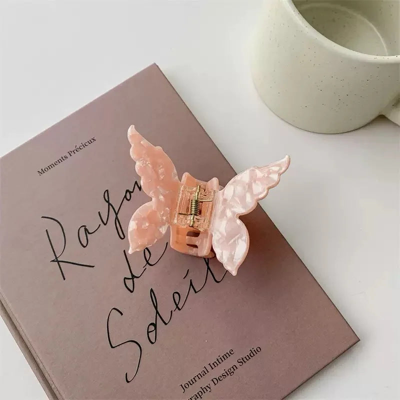 Super Fairy Three-Dimensional Butterfly Half-Tied Hair Back Of The Head Acetate Clip Hair Accessories For Women