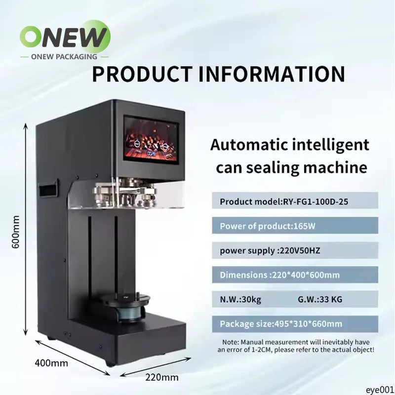 Manual/Auto Can Sealing Machine for Milk Tea Beverage Plastic & Tin Cans Seamer