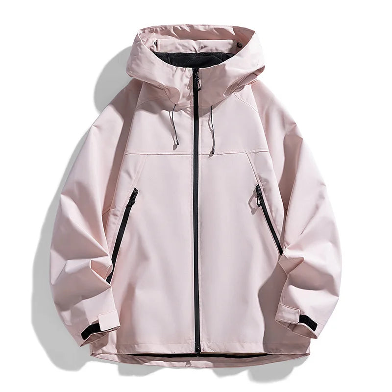 Man Jacket Spring Thin Contrast Color Long Sleeve Zipper Male Coat Loose Breathable Hooded Outdoor Sport Casual Men Outerwear