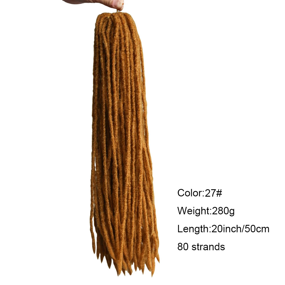 20 Inch Ombre Pro Locks Crochet Hair Extensions Soft Synthetic Dreadlocks 40 Stands Pack Women's Braiding Hair
