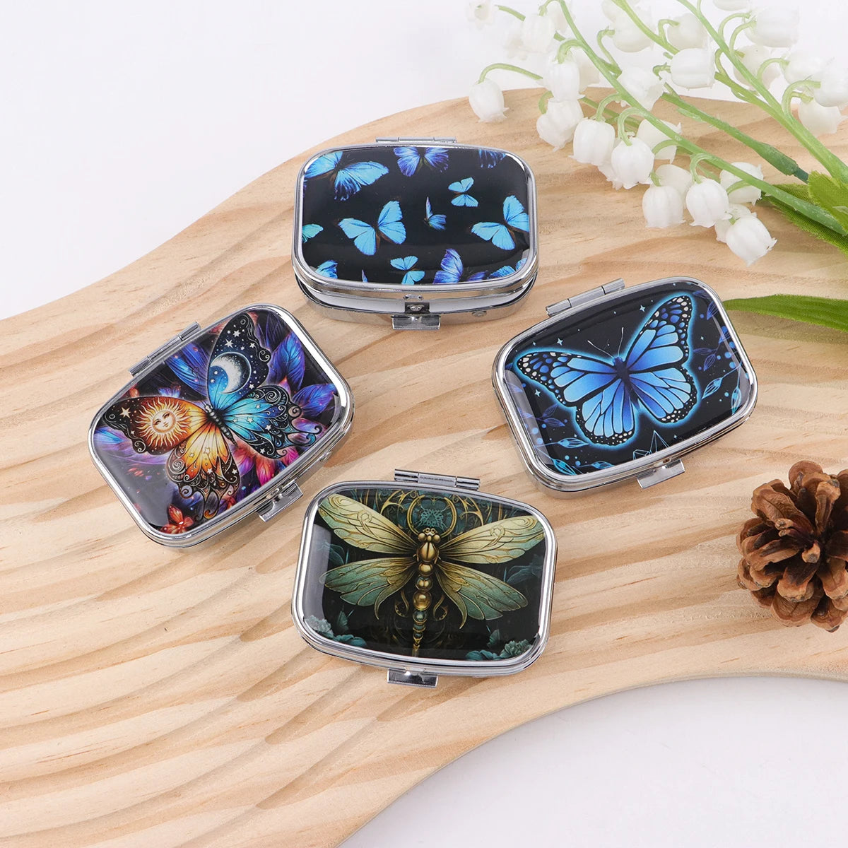 Animals Metal Medicine Box Bird Pill Packaging Health Products Butterfly Moisture Resistant Storage Case Personalized Casket